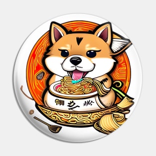 Shiba Inu with Ramen Noodle-Loving Pin