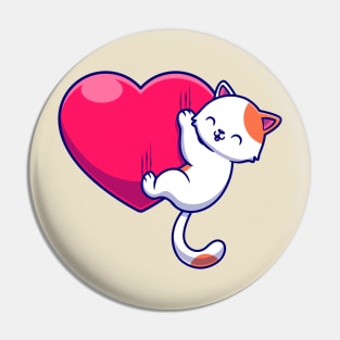 Cute Cat Hug Love Cartoon Pin