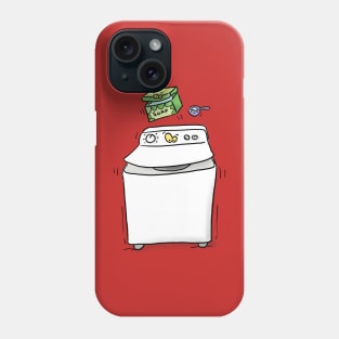 Cute funny washing machine laundry cartoon illustration Phone Case