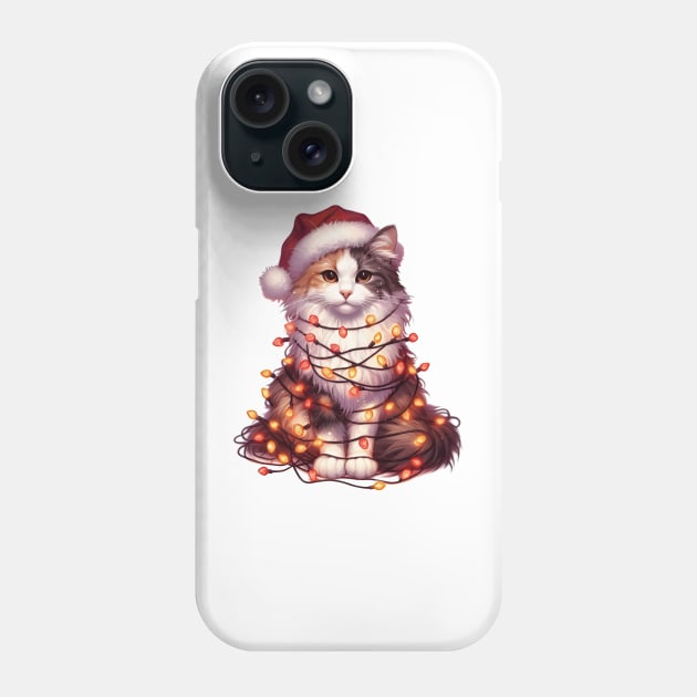 Christmas Turkish Van Cat Phone Case by Chromatic Fusion Studio