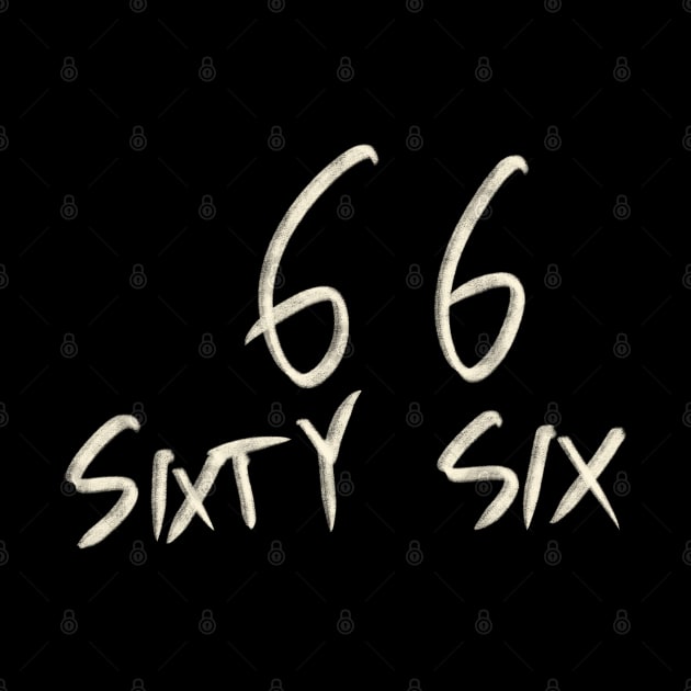 Hand Drawn Letter Number 66 Sixty Six by Saestu Mbathi