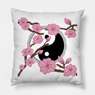 Yin and Yang sakura Pillow