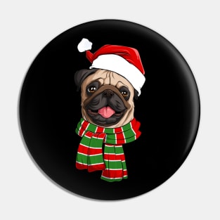 Christmas pug Pin