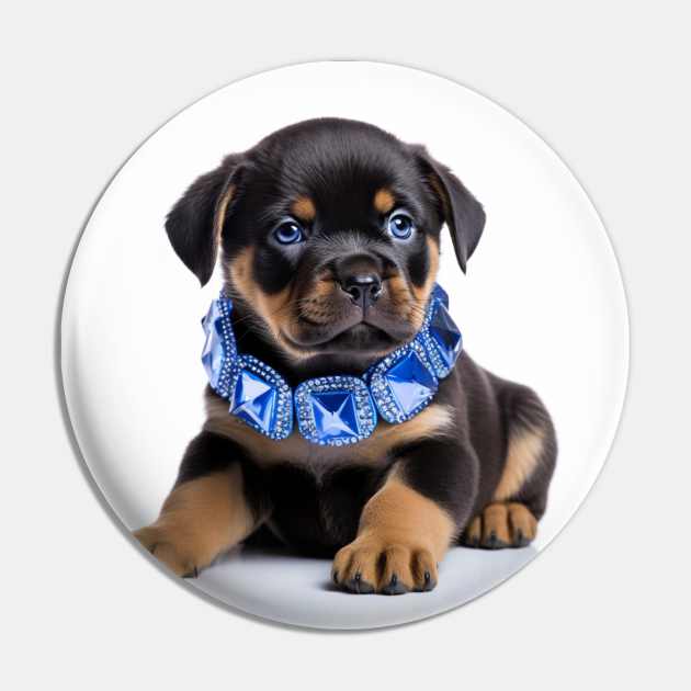 Jewelled Rottie Puppy Pin by Enchanted Reverie