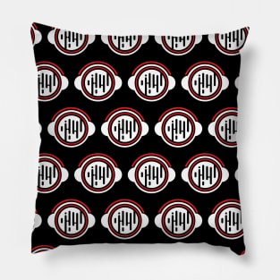 The equalizer in a headphones circle pattern on black Pillow