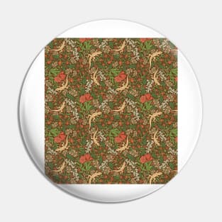 Beige lizard among pomegranate flowers and acacia false on brown background Pin