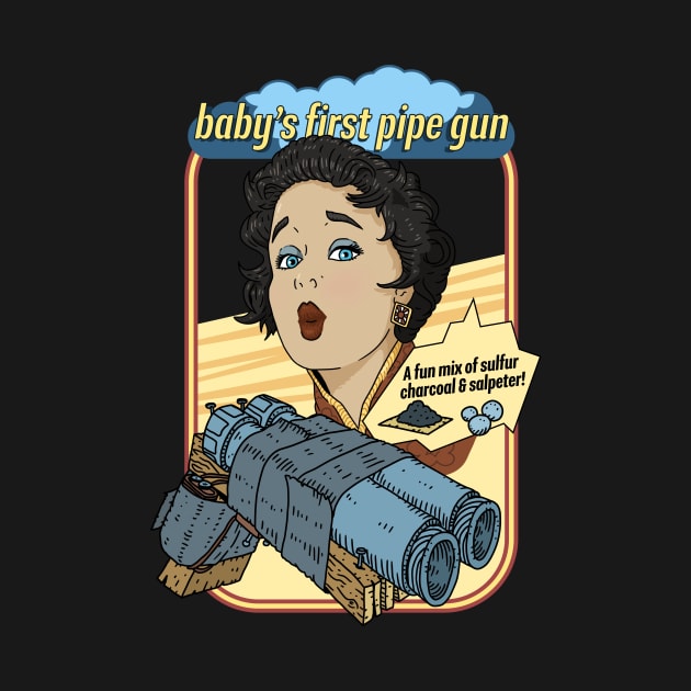 baby's first pipe gun. vintage poster. by JJadx