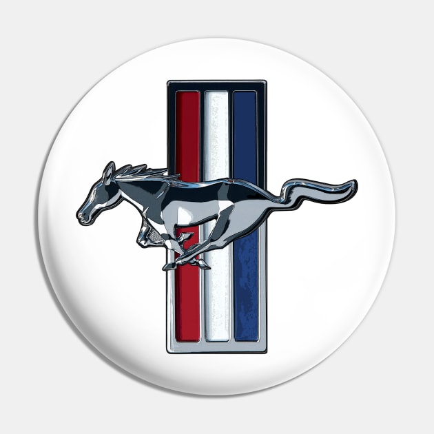 Mustang Full Color Logo - Emblem Pin by Wilcox PhotoArt