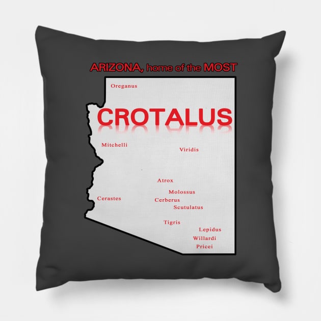 Crotalus (Rattlesnake) Map (State) Pillow by TopsyTriceratops