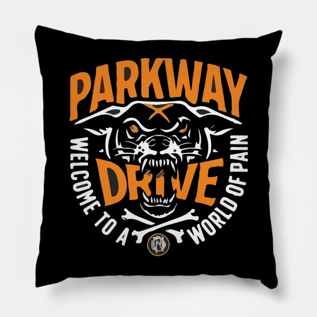 Parkway Drive Pillow by ProjectDogStudio