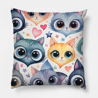 Heart shaped cats pattern Pillow