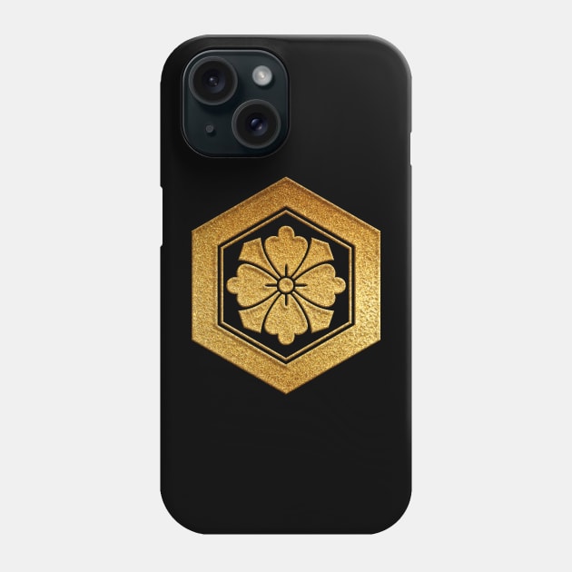 Gold Kikko ni Ken Hanakaku Kamon Phone Case by Takeda_Art