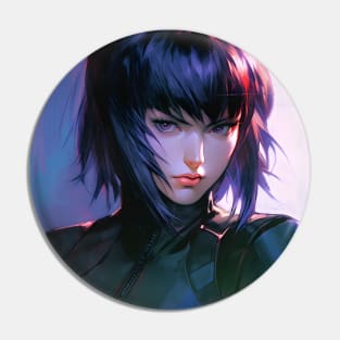 Cybernetic Journeys: Ghost in the Shell Aesthetics, Techno-Thriller Manga, and Mind-Bending Cyber Warfare Art Pin