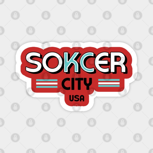 Kansas City Soccer City USA Current Red Magnet by Fountain City Designs KC