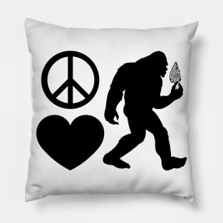 Bigfoot Mushroom Hunter Sasquatch Gift Pillow