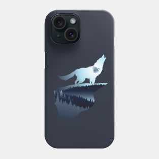 Wolf Howling in the Night Dark Forest Phone Case