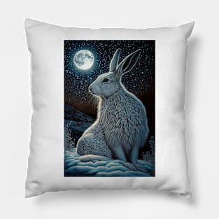 white hare 6 Pillow