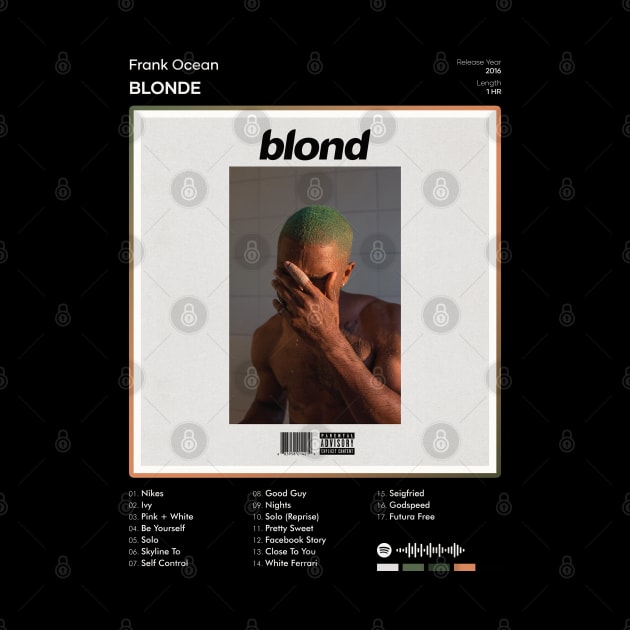 Frank Ocean - Blonde Tracklist Album by 80sRetro