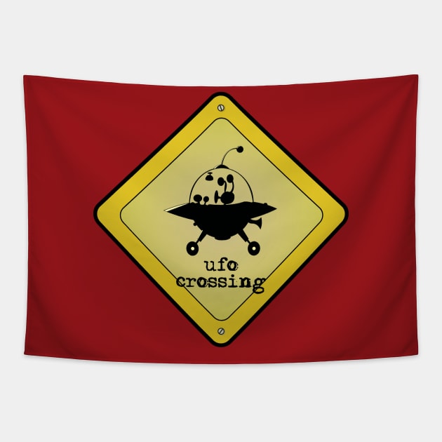 UFO crossing Tapestry by mangulica