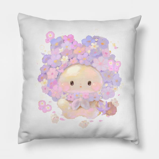 Flower Bunny Pillow by happyyu