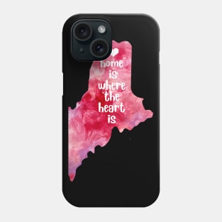 Maine Usa Map Watercolor Watercolour Home is where your heart is Phone Case