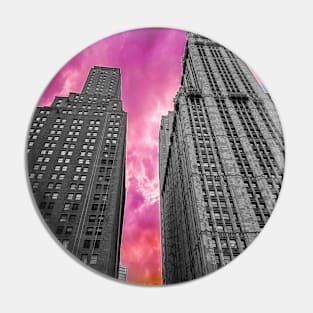 Pop Art Skyscrapers Manhattan Skyline NYC Pin