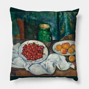 Still Life with Cherries and Peaches by Paul Cezanne Pillow