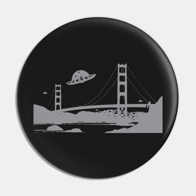 San francisco ufo Pin by horrorshirt