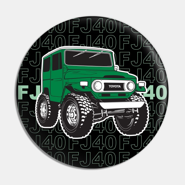 Green FJ40 Stacked Pin by Bulloch Speed Shop