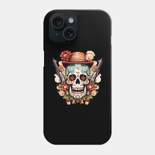 skull with guns Phone Case