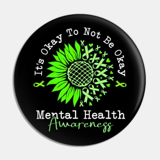 Mental Health Awareness Green Ribbon Pin