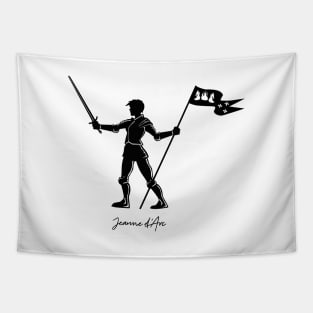 Joan of Arc black silhouette Tapestry