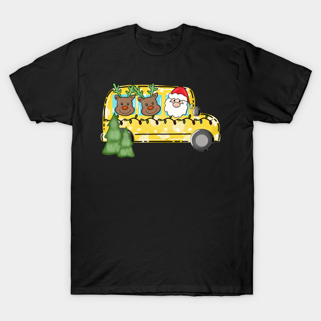 Discover christmas school bus - Pink Christmas Tree - T-Shirt