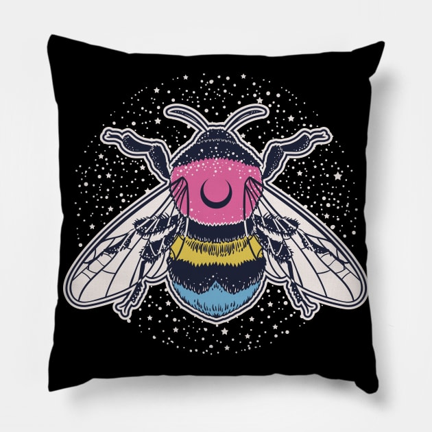 Pansexual Bee Proud LGBT Pride Flag Pillow by Psitta