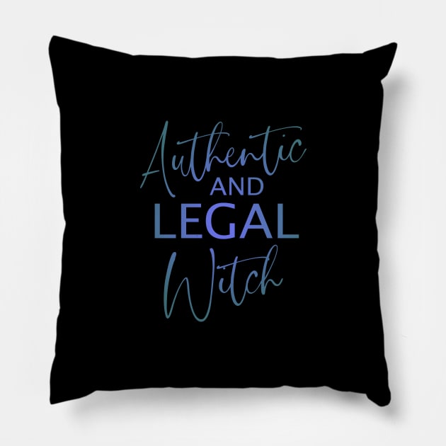 Authentic and Legal Witch, Wicked witch Pillow by FlyingWhale369