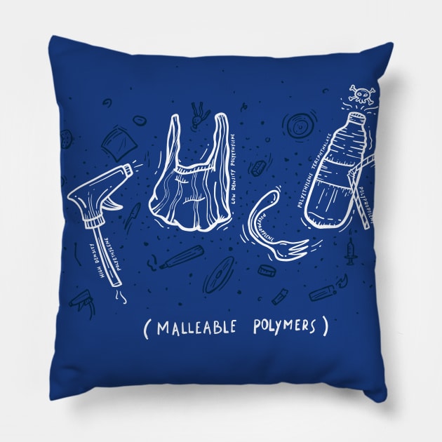 (F*ck) Malleable Polymers Pillow by linesonstuff