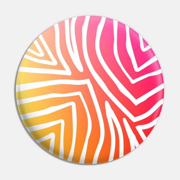 Sunset Zebra Stripes Pin by SartorisArt1