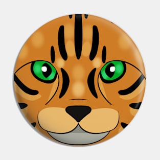 Bengal cat face Pin