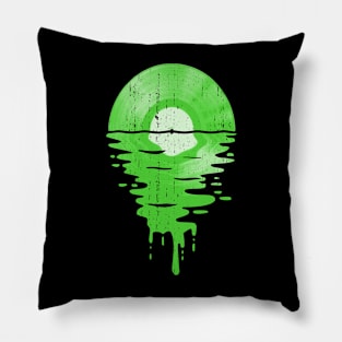 Cool Music Vinyl Record Vintage Retro Green Pillow