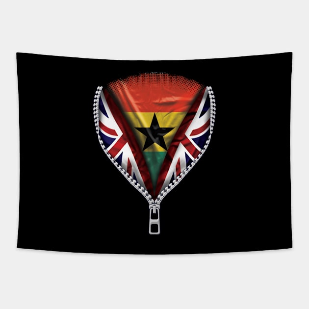 Ghanaian Flag  Ghana Flag zipped British Flag - Gift for Ghanaian From Ghana Tapestry by Country Flags