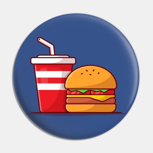 Burger And Soda Cartoon Vector Icon Illustration (7) Pin