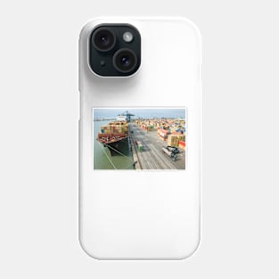 Container ship and port (C001/3765) Phone Case