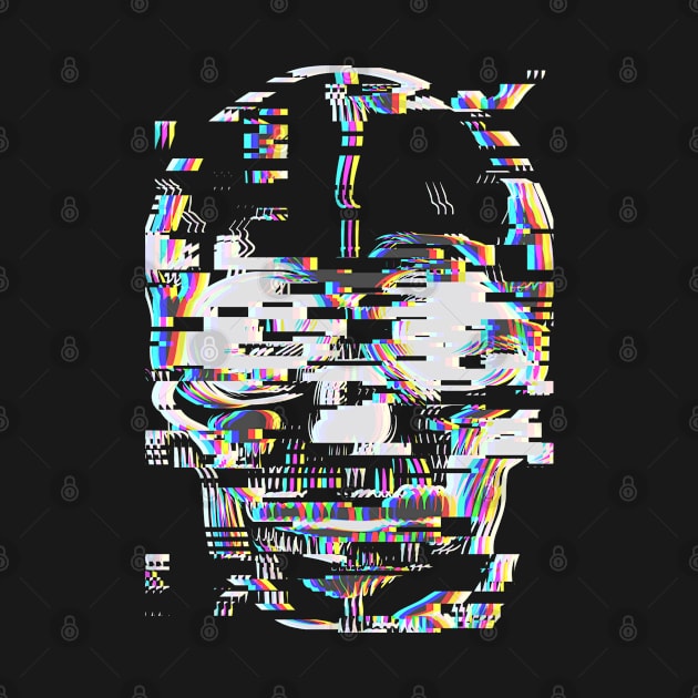 Graphic skull with glitch effect by Inch