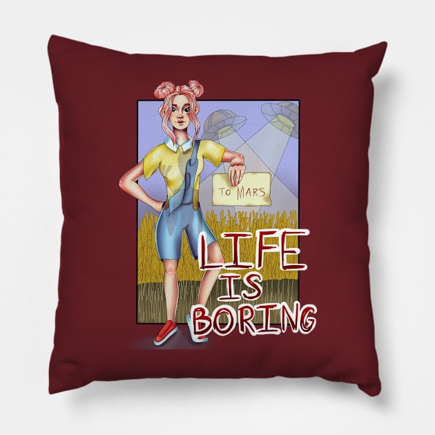 Boring Life Pillow by Artside