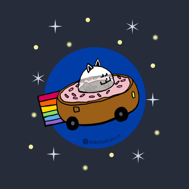 Rainbow Space Cat Donut Car - Stars by donutcarco