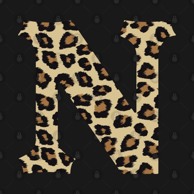 Letter N Leopard Cheetah Monogram Initial by squeakyricardo