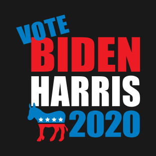 Vote For Biden Harris 2020 Democrat Donkey Red White Blue T-Shirt