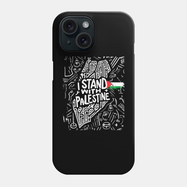 I Stand With Palestine Quote A Free Palestine Phone Case by Mitsue Kersting