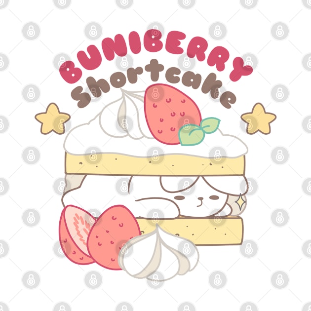 Sweet Delights: Cute Rabbit amidst Bunnyberry Shortcake by LoppiTokki
