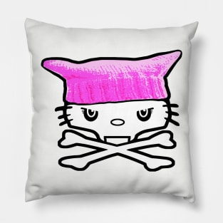 Pussy Hat Cat Skull Pillow